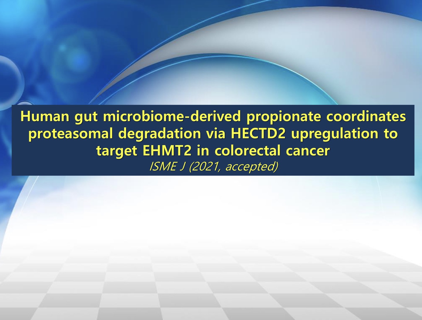 연제 : New Colon Cancer Therapy by Human Microbiome via Epigenetic Machinery_1